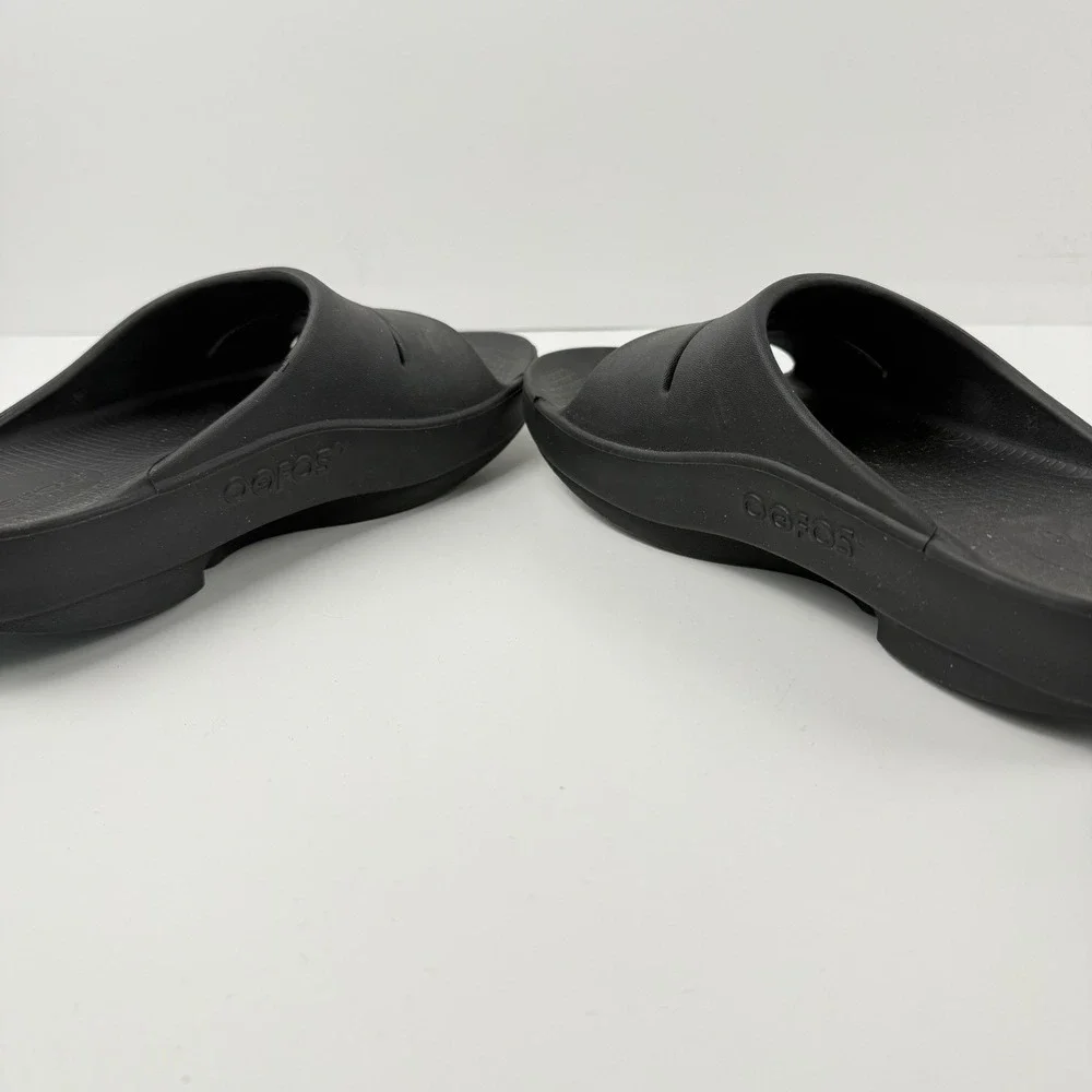OOFOS OOahh Recovery Slide Sandal Women's Size 8 Black Comfort Sandals